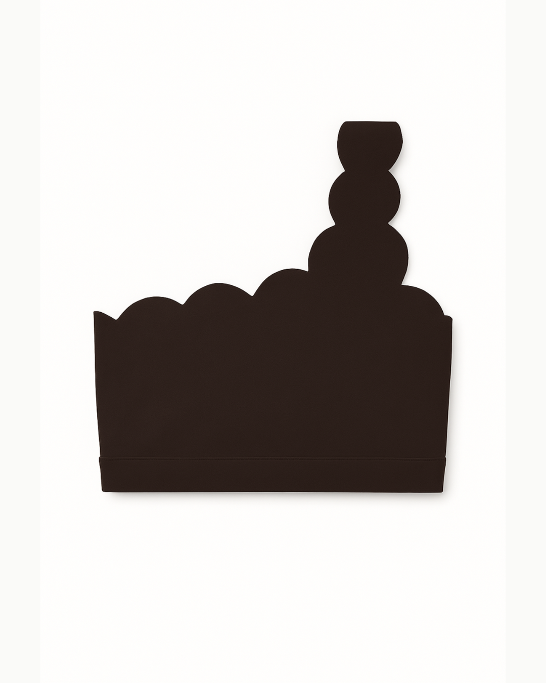 Flat lay del bra asimétrico The Edge de Muv&Glow en marrón