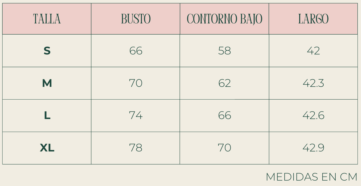 Guía de tallas Muv&Glow