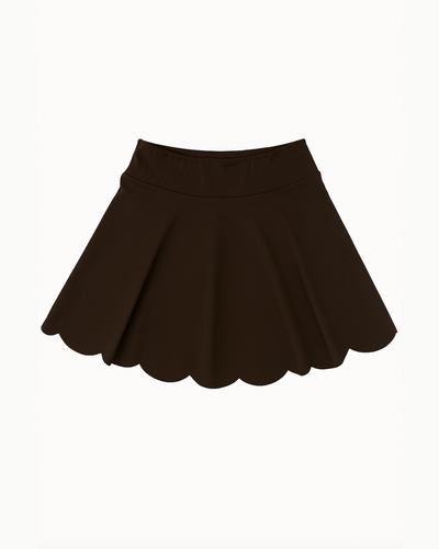 Flat lay de la falda The Edge espresso de Muv&Glow 
