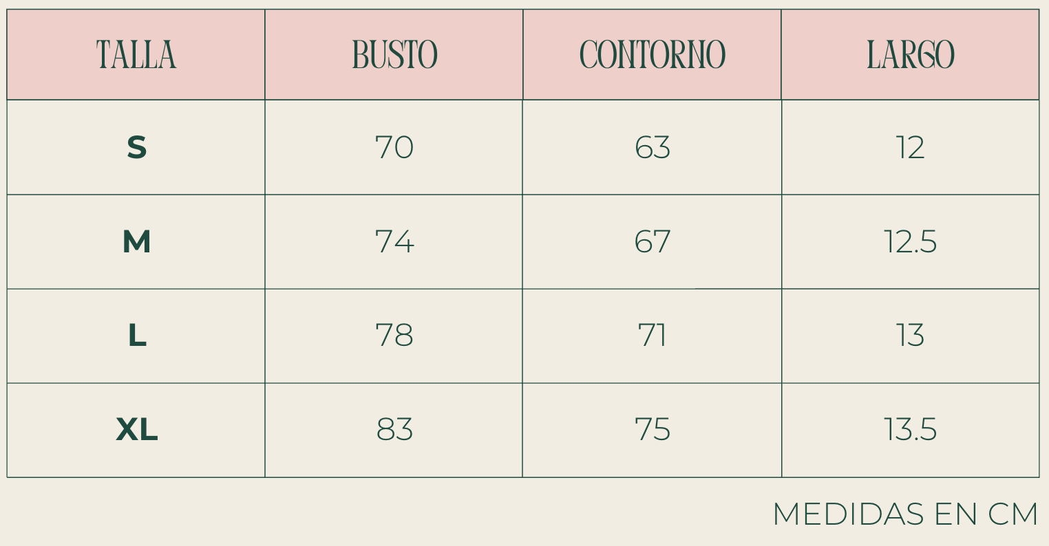 Guía de tallas Muv&Glow