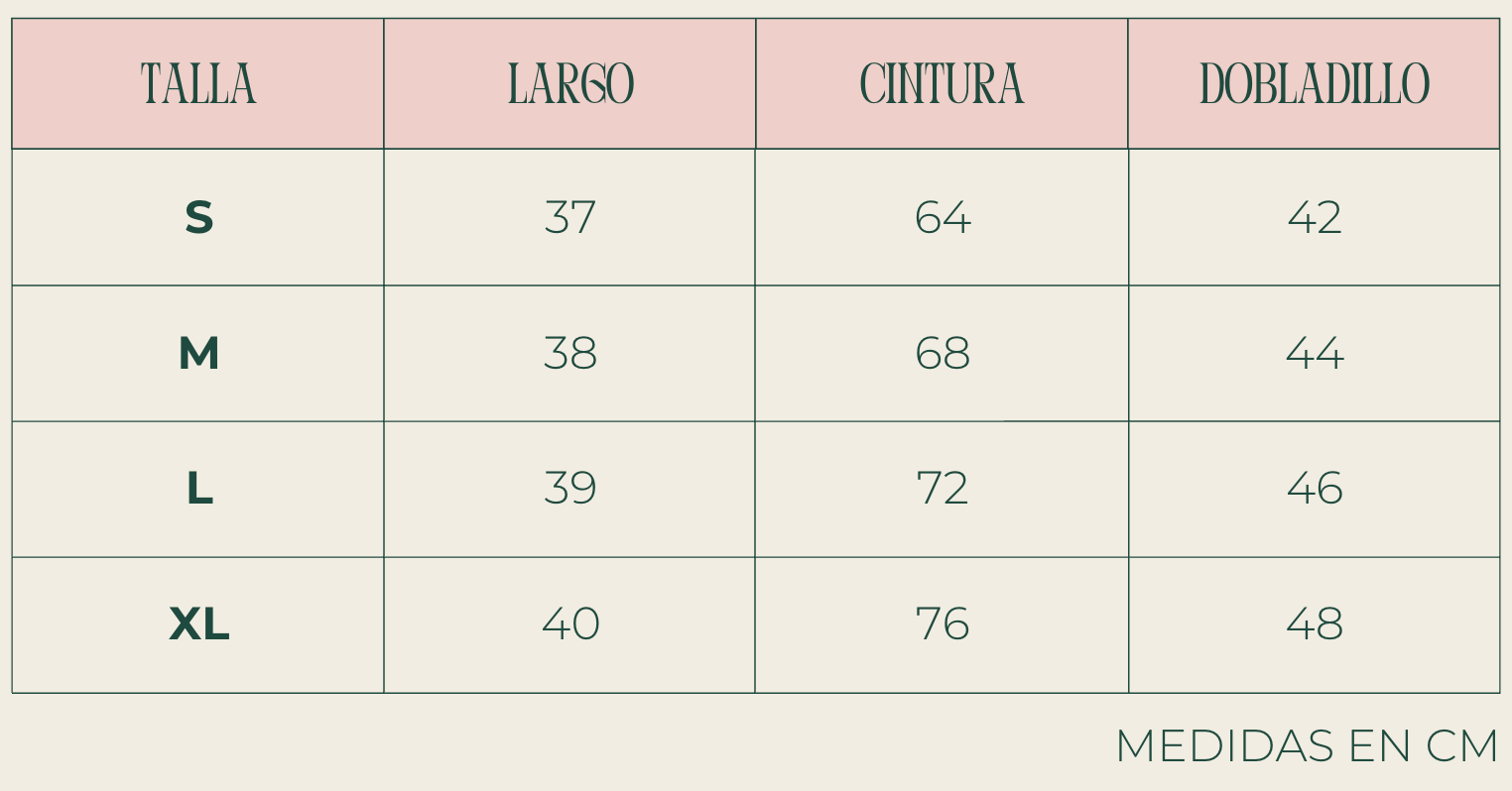 Guía de tallas Muv&Glow