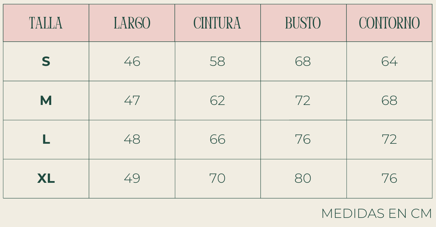 Guía de tallas Muv&Glow